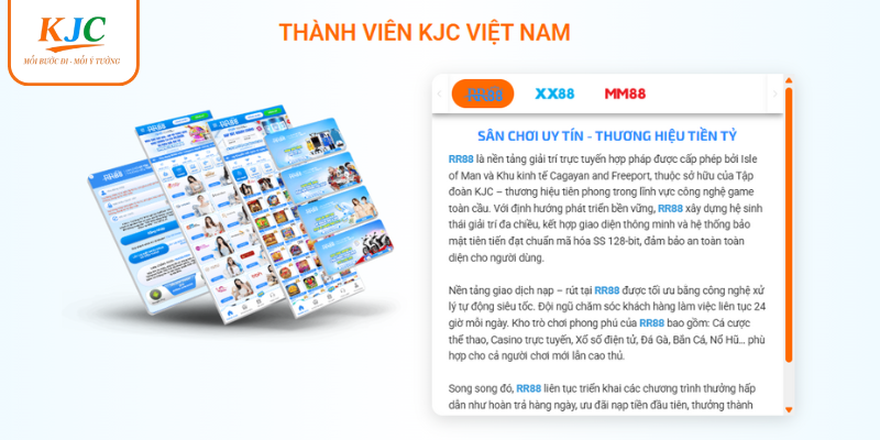 Các thương hiệu giải trí trong hệ sinh thái Liên Minh KJC